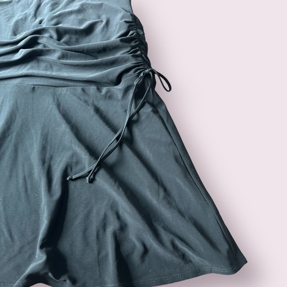 Women’s Laundry By Shelli Segal Black Ruched Tie Detail Black Tank Dress - Picture 3 of 12